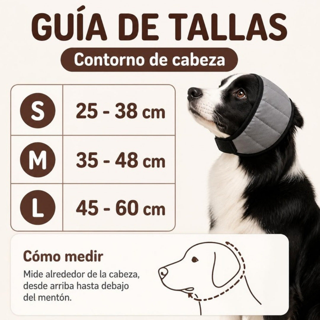 Guía de tallas S, M y L según contorno de cabeza